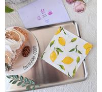 TEMU 20 Hojas/Set, Servilletas de 3 Capas Gruesas con Estampado de Limón y Frutas de 10*10 Pulgadas, Servilletas Decorativas para Fiestas de , Adecuadas para Restaurantes y Tiendas de Postres
