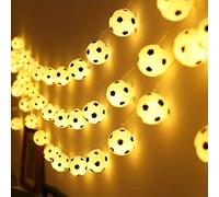 TEMU 20 Luces LED de de Fútbol con Intermitente - Ideales para Decoraciones , Fiestas, Halloween y Navidad, Sin Enchufe, Pilas No Incluidas