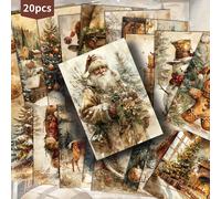 TEMU 20 Paquete de Postales Navideñas Vintage de Santa - Papel de 4x6 para Diarios de Recortes, Manualidades y Tarjetas Coleccionables, Decoraciones Clásicas de Navidad, Decoración Navideña