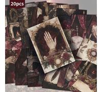 TEMU 20 Paquetes de Postales Vintage Burgundy Mysterious Fortune Lady - 4x6 Pulgadas, Ilustraciones Retro Pinup, Tarjetas Decorativas para Scrapbooking y Manualidades