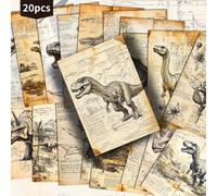 TEMU 20 Paquetes de Postales Vintage de Dinosaurios Jurásicos - 4x6 Pulgadas, Ilustraciones Retro Pinup, Tarjetas Decorativas para Scrapbooking y Manualidades