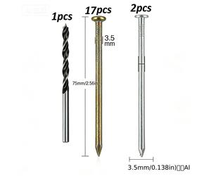 TEMU 20 para Eliminación de Tocones, Clavos Puntiagudos de 7.62 cm para la Eliminación de Árboles y Tocones, 2 Grandes de Acero de 7.62 cm y 1 de Almacenamiento