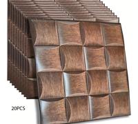 TEMU 20 piezas de papel tapiz 3D marrón, paneles de pared autoadhesivos, impermeables, para , dormitorio, cocina, baño, hotel, oficina, interior, pared de de TV