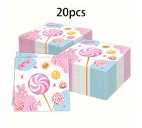 TEMU 20 piezas de servilletas de papel para caramelos y dulces, tamaño plegado de 3 capas, servilletas desechables decorativas para fiestas de y celebraciones.