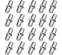 TEMU 20 Piezas de Soportes para Estantes de 5 mm, Hechos de Metal Niquelado, Pernos de Soporte Resistentes y Duraderos, Ideales para Soportes de Muebles