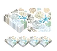 TEMU 20 Servilletas con temática con conchas, y coral para fiestas de , ideales para diversas celebraciones y decoraciones festivas, suministros ligeros de papel para fiestas, servilletas decorativas