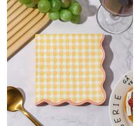 TEMU 20 servilletas de encaje a cuadros, estilo 2025, 9.45X9.45 pulgadas - Servilletas de papel decorativas para , , fiestas en el jardín, ideales para restaurantes, cocinas y cafeterías