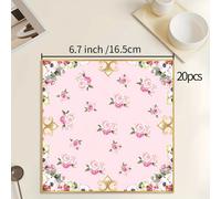 TEMU 20 servilletas de papel de de la serie té de con flores rosas, ideales para decoraciones de , Halloween y Navidad