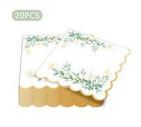 TEMU 20 servilletas florales de eucalipto, acuarela, hojas de vegetación, servilletas desechables, , rosa, servilleta de para almuerzo, , , , aniversario , suministros