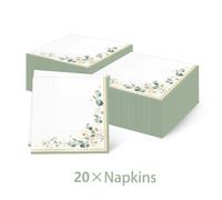 TEMU 20 unidades, Suministros para Fiestas de , Servilletas de Tema , Diseño de 3 Dobles y 4 Capas 17x17 cm, Decoración para Bodas en Jardín, Vajilla para Celebraciones de con de Hojas Naturales