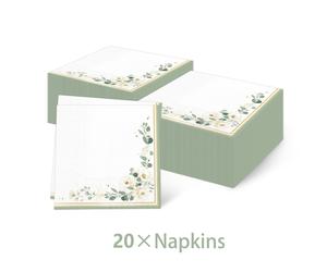 TEMU 20 unidades, Suministros para Fiestas de , Servilletas de Tema , Diseño de 3 Dobles y 4 Capas 17x17 cm, Decoración para Bodas en Jardín, Vajilla para Celebraciones de con de Hojas Naturales