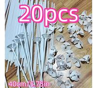 TEMU 20 varillas para globos de 40 cm color descafeinado, hechas de plástico reutilizable, ideales para fiestas, , festivales y