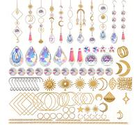 TEMU 200 Piezas Kit de Manualidades para Hacer Atrapasoles con Cristales, Cadenas y Ganchos - Decoración para Ventanas, Jardín o Fiestas Navideñas, e Interiores/Exteriores