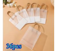 TEMU 24/36pcs Bolsas de Plástico PVC Transparentes con Asa | PP Resistente, Adecuadas para Bolsas de Recuerdos de , Cajas de Joyería, Bolsas de Compras, Empaque de Dulces de - Paquete