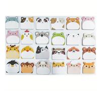 TEMU 24 Notas Adhesivas con Forma de Animales, 720 Mini Bloc de Notas Divertidas, Notas Adhesivas Totalmente Adhesivas, Material de Oficina, Diseño , Superficie , Papel Duradero, para Profesionales