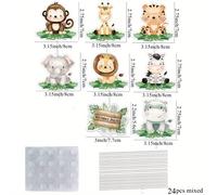 TEMU 24 piezas/juego de adornos para de animales , diseño de dibujos animados de tigre/mono//elefante, adornos para cupcakes para decoración de de en y , suministros para tartas, Halloween, Navidad