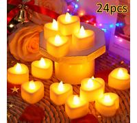 TEMU 24 piezas/juego de velas de con pilas incluidas, LED para decoraciones de San Valentín, decoraciones de boda, decoraciones de , de , decoraciones de de , decoraciones de mesa de Navidad