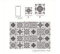 TEMU 24 piezas/set, Pegatinas autoadhesivas para azulejos con retro y , Adhesivos de pared para cocina impermeables y resistentes al aceite