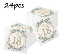 TEMU 24 servilletas de eucalipto para el de 18 años, servilletas desechables, ideales para fiestas temáticas decorativas, picnics diarios, fiestas temáticas, servilletas para Halloween y Navidad