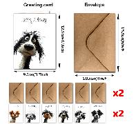 TEMU 24 tarjetas de con sobres para cualquier persona - Paquete de diseño único de perro , tarjetas de agradecimiento, artículos inusuales y tarjetas de regalo