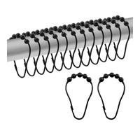 TEMU 24pcs Ganchos de Cortina de Ducha de Acero Inoxidable, Anillos Decorativos para Cortina de Ducha, Ganchos de Ducha a Prueba de Óxido para Cortinas de Ducha, Varillas de Ducha para Baño (Negro)