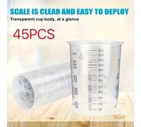 TEMU 25/45/100pcs Vasos Medidores Desechables de 20 Onzas (600ml) para Pintura, de Resina Epoxi y Cocina, Proporciones Multipropósito 2-1, 3-1, 4-1, ML