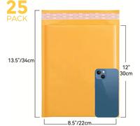 TEMU 25 Pack Bubble Mailer, Sobres acolchados de adhesión fuerte, Sobres acolchados de envío, Sobres de autoadhesivos, Sobres acolchados impermeables para envío