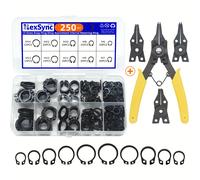 TEMU 250/251 piezas 10 Tamaños Juego de Anillos Retenedores Externos Snap Circlip Acero al Carbono M6-M15mm para Eje con Pinzas