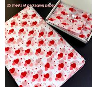 TEMU 25pcs Papel de Seda con de Romántico, 20"x14" - Ideal para , Día de San Valentín, Envoltura de Regalos de & Relleno de Bolsas, Suministros para Fiestas Festivas, Regalos de Boda