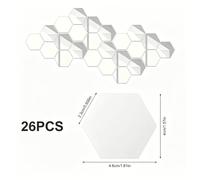 TEMU 26 piezas de stickers de pared hexagonales con espejo, acrílicos autoadhesivos, calcomanías de pared 3D para , entrada, pasillo, escalera