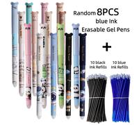 TEMU 28 bolígrafos de gel borrables con incorporada - Punta de 0.5mm, 8 bolígrafos borrables recambios de /azul, construcción de plástico duradero, ideal para uso escolar y de oficina