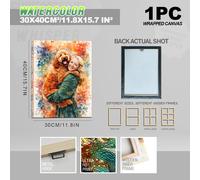 TEMU 2D , 1 Pieza de Foto Personalizada a Pintura Acuarela - con Salpicaduras de Acuarela y Pintura, Envolvente Adecuado para Retratos de Mascotas, //Regalos, 2D