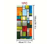 TEMU 2D - 2D - 1 Rollo de Película Adhesiva Estilo Vidrio con Diseños, 45 X 100Cm, Material de PVC Esmerilado, Película Decorativa Estática para Ventanas, Adhesivo No Adhesivo para Ventanas de Vidrio