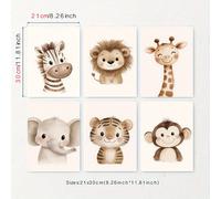 TEMU 2D , 2D , 6 Sets de Adorables de Pared de Animales de que Incluyen , Jirafas, , Monos, y Cebra, para Decorar Habitaciones