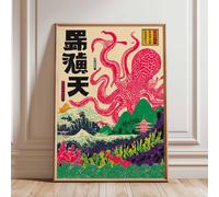 TEMU 2D , 2D , Un Solo Artículo, Decoración de Pared, Póster Vintage, Obra de Arte con un Japonés, Pintura en de una Marina en el Estilo -E, Sin , Estética de Pared Distinta e