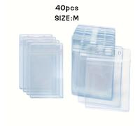 TEMU 2D 40pcs, Porta tarjetas de vertical transparente para oficina, tarjetero y estuche para tarjetas de identificación, ideal para oficinas, actividades de exhibición, reuniones, etc.