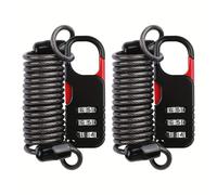 TEMU 2pcs de Cuerda de Alambre de Negros, Cerraduras de Combinación Antirrobo para Equipaje Exterior y Equipo de Camping, Cerradura de Puerta de Caravana, Elásticos, Maletas