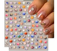 TEMU 2pcs Pegatinas de Uñas de de Cristal Estilo Gelatina 3D Autoadhesivas Suministros de Uñas Decoración de Diseño de Uñas Accesorios para para MERCURIO Planetas Solar, SOGAYU