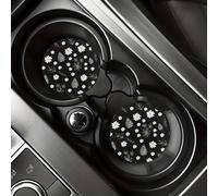 TEMU 2pcs Posavasos Absorbentes con de Margaritas y Hojas para Portavasos de Coche - Accesorios Interiores para Vehículos, Posavasos para Mujeres, Coches y Escritorio en Casa