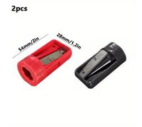 TEMU 2pcs Sacapuntas Multifuncional para Carpintería, Sacapuntas Portátil de Un Agujero, Planiador de Lápices Universal