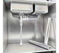TEMU 3.0 metros de Papel Pintado Autoadhesivo de Aluminio Engrosado, Resistente al Aceite y a Altas Temperaturas, Ideal para Cocina, Estufa, Paredes, Gabinetes, Cajones, Mesas, etc