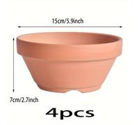 TEMU 3/4/5 piezas de macetas de arcilla con orificios de drenaje para plantas suculentas de interior/exterior, regalo de jardinería artesanal, decoración del hogar