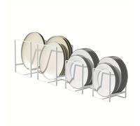 TEMU 3-4 piezas Organizadores de platos - Estantes verticales para secar platos, organizadores de platos de metal, soportes para armario y encimera