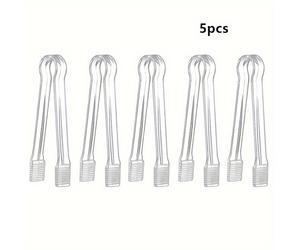 TEMU 3/5 Piezas de Pinzas de Plástico para Servir, 6.3 Pulgadas, Mini Pinzas Transparentes para Aperitivos, Servir Comida, Cubitos de Hielo, Té, BBQ, Dulces