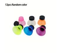TEMU 3/6/12 piezas de tapas protectoras reutilizables de plástico para dispensador de cerveza y agua, accesorios de moda para botellas y latas de , color aleatorio