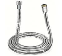 TEMU 3 Metros de Manguera Criptografada Plateada 1pc, Acero Inoxidable Ducha de Calidad Boquilla Universal para Cabezal de Ducha de Lluvia con Conector