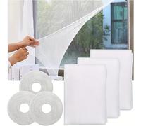TEMU 3 Paquetes de Mosquiteras para Ventana, Malla Antimosquitos 1. x 1.5m, con 4 Rollos de Cinta Autoadhesiva, Cepillo de Limpieza,