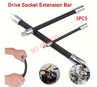 TEMU 3 Piezas Adaptador de Extensión Flexible para Llave de Impacto 1/4, 3/8 y 1/2 Pulgadas - Herramienta Mecánica para Automotriz