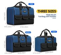 TEMU 3 Piezas Bolsa de Almacenamiento de Herramientas - Tela Oxford Multifuncional, Gran Capacidad, Resistente al - Para Electricistas y al Bricolaje - Portátil y Duradera - Regalo Ideal para