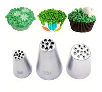 TEMU 3 Piezas Boquillas para Crema de Pastelería, Cabezales Decorativos para Cupcakes y Pasteles en Acero Inoxidable, Herramientas para Decoración de Postres